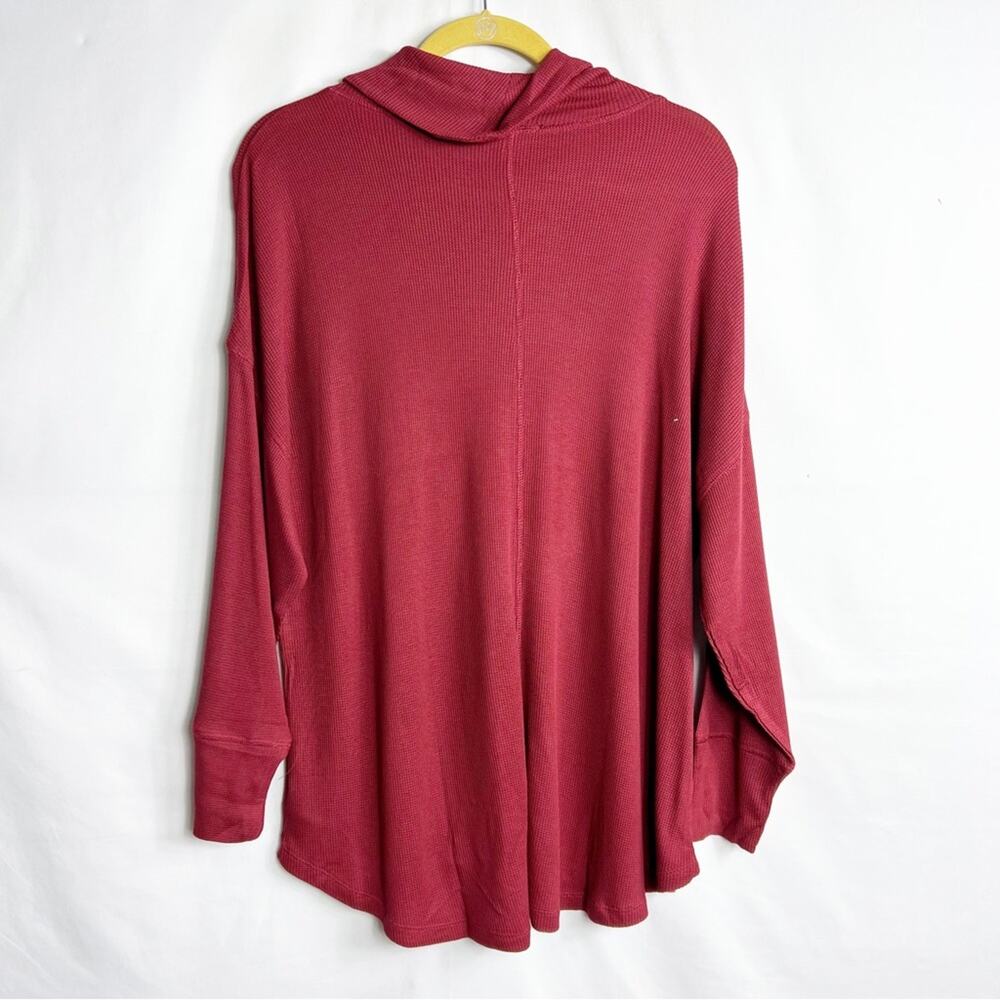 SANCTUARY Long Sleeve Cowl Neck Waffle Knit Tunic Burgundy NWT in 2X - Picture 5 of 5